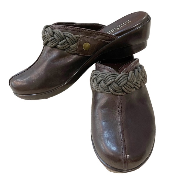 Michelle D Chocolate Brown Mules with Braided Detailing - Picture 2 of 7